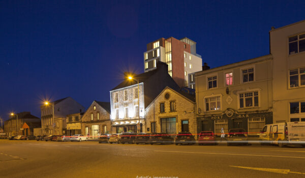Cork Docklands Apartment Development at Night